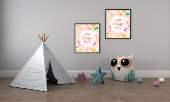A3d Modern Kids Bedroom with Teepee Tent
