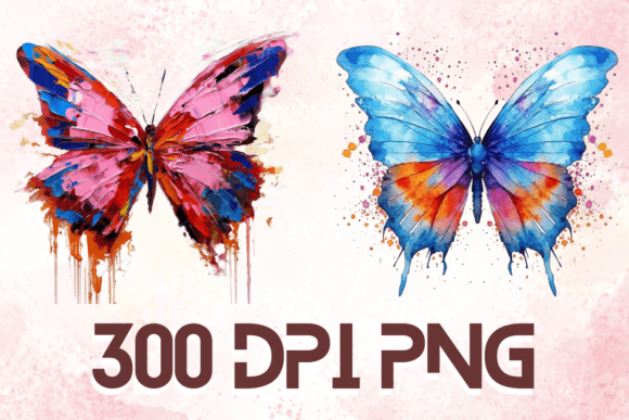 Butterflies: Pretty Colorful Clipart 03