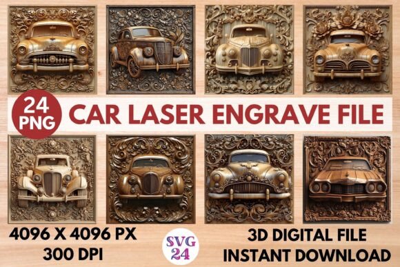 Car Laser Engrave File: 3D Designs for Creative Projects
