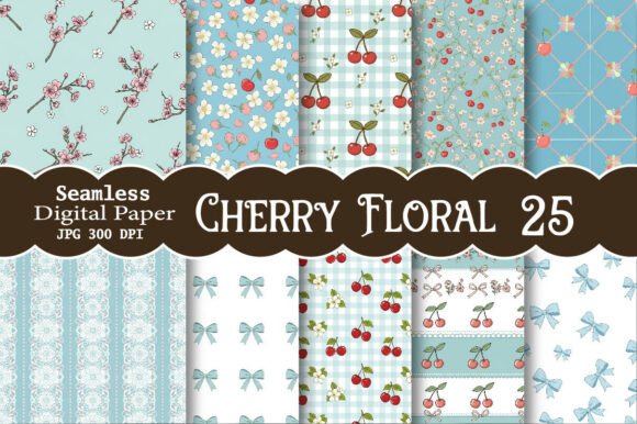 Cherry Floral Seamless Pattern: A Versatile Design Asset