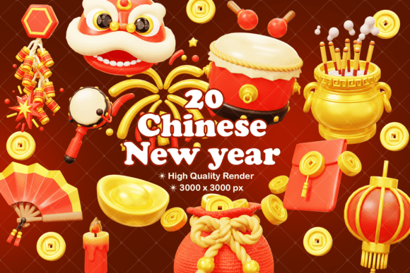 Create Festive Chinese New Year Designs with a Cute Icon Bundle