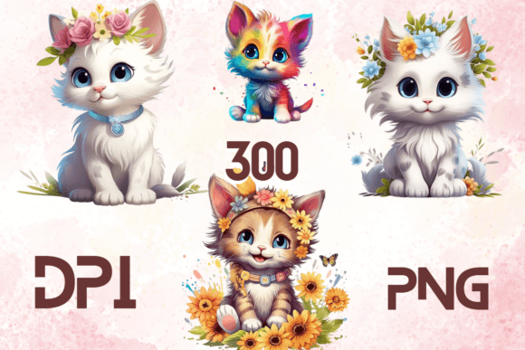 Cute Lovely Baby Cats Sublimation 13: Adorable 3D Designs for You