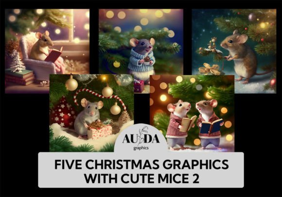 Cute Winter Mouse Set 2: Charming Design Assets