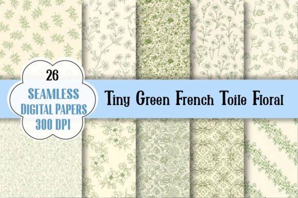 Discover the Charm of Tiny Green French Toile Floral Pattern