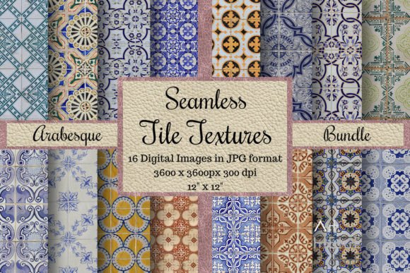 Elegant Arabesque Tile Textures for Seamless Designs