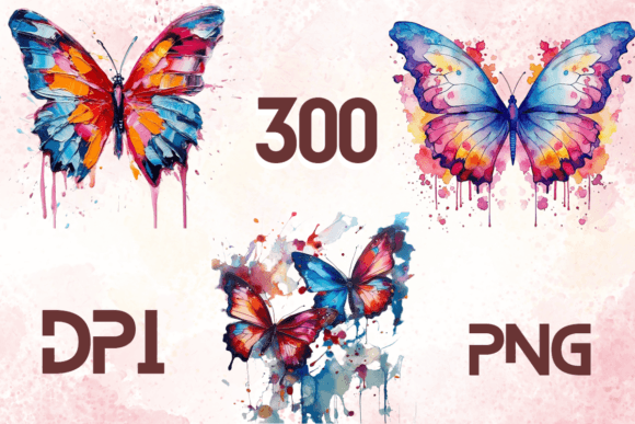 Enchant Your Designs with Butterflies: Pretty Colorful Clipart 01
