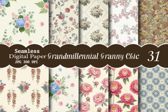 Grandmillennial Granny Chic Pattern for Modern Design