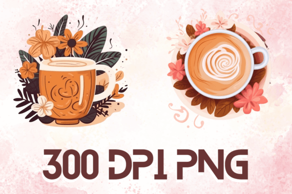 Latte: Watercolor Floral Coffee Cups 05