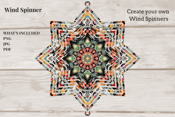 Mandala Mosaic Star Spinner: A Vibrant Design Asset