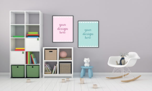 Modern Minimalist Nursery Wall Mockups for Designers