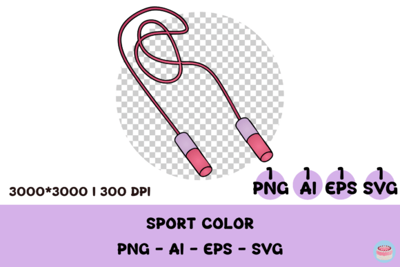 Pink Purple Fitness Jump Rope Clipart for Creative Projects