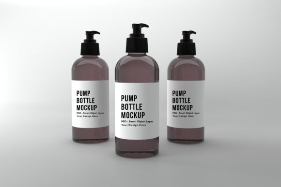 Pump Three Bottle Mockup: A Realistic Tool for Branding