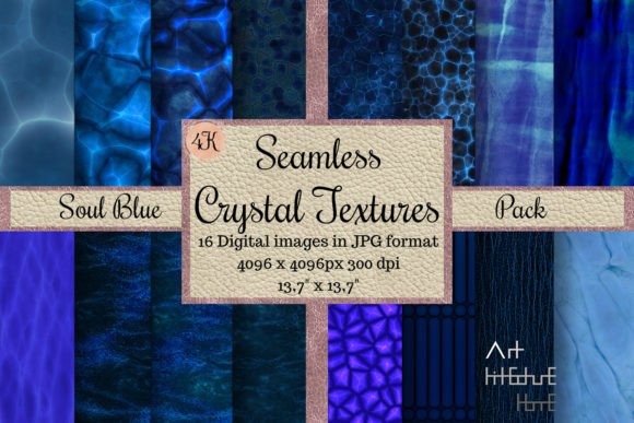 Seamless Crystal Textures - Soul Blue: 4K Digital Papers