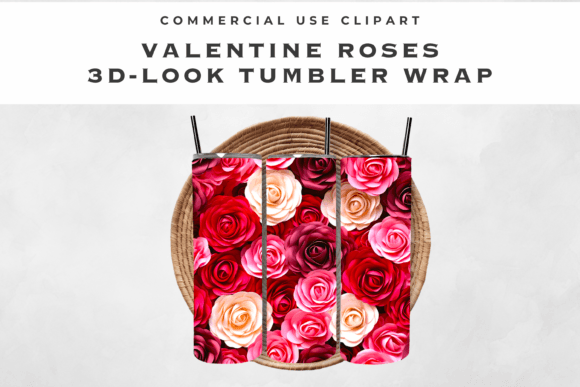 Valentine Roses Sublimation Tumbler Wrap: A Beautiful Design Asset
